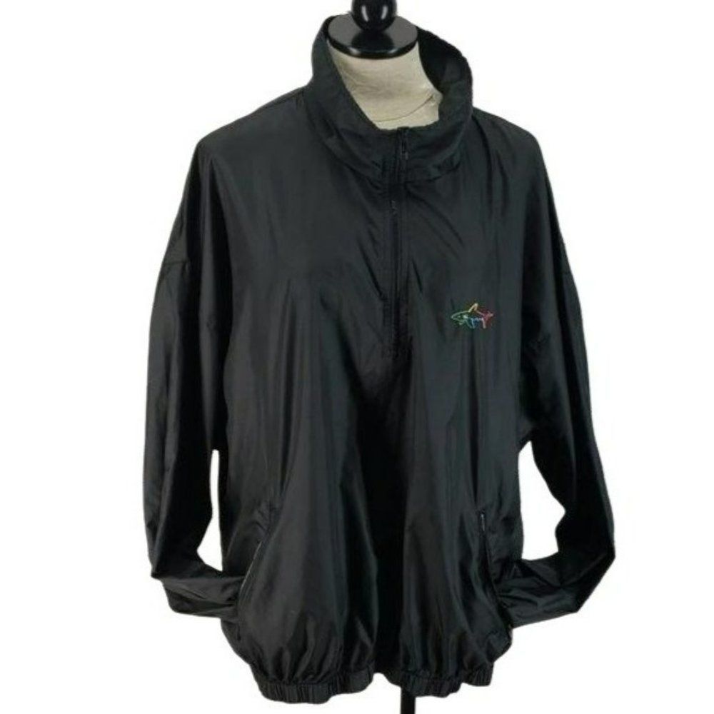 Greg Norman Men's Black Windbreaker Zip Up Jacket Size XL